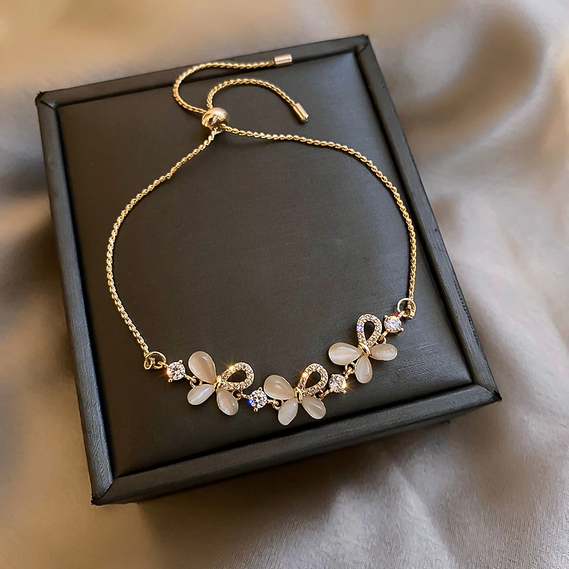 

fashion women opal butterfly charm bracelet