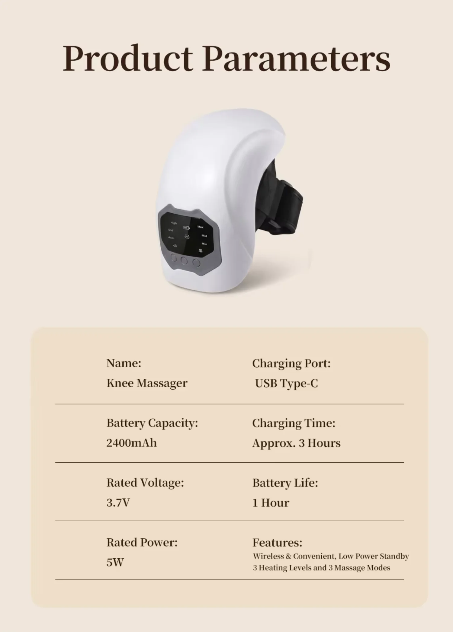 Cheap Sale Wireless Knee Airbag Compression Cycle Massager With Heating and Vibration