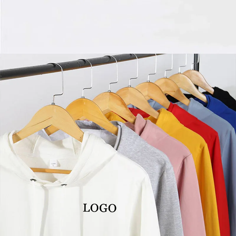 

Wholesale Custom Cotton Women and Men Hooded Sweatshirt With Any Logo, White/yellow/black/grey/pink/red/blue