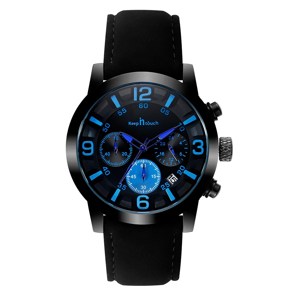 

Watches Men Luxury Fashion Sports Man Leather WristWatch Multifunction Chronograph