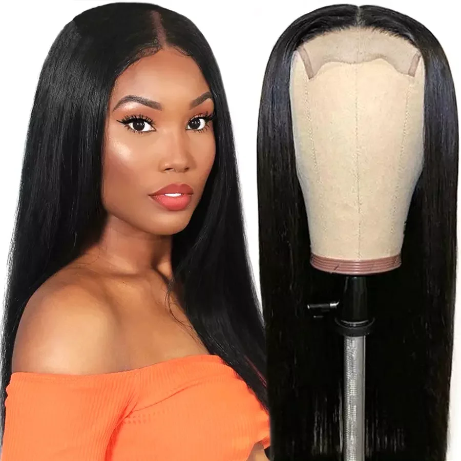 

Brazilian Straight Lace Front Human Hair Closure Wig For Black Women Virgin Cuticle Aligned 4X4 Lace Closure Wig