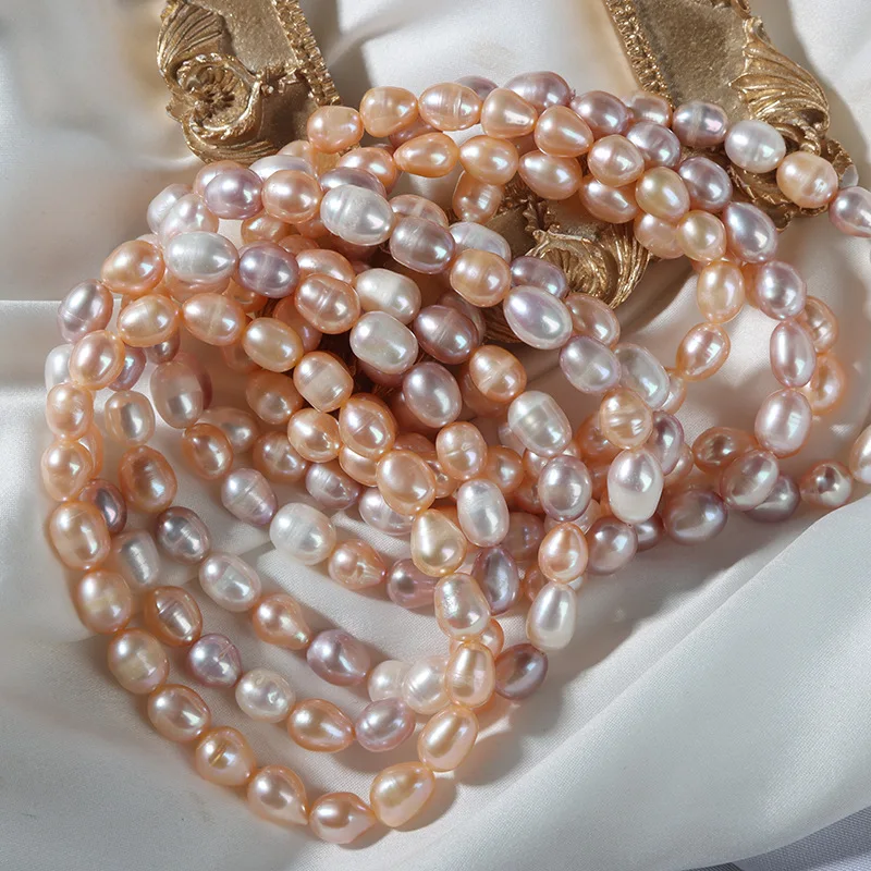 

6-7mm fresh water real freshwater cultured natural baroque pearl bracelet jewelry bangle elastic stretch pearl bracelet