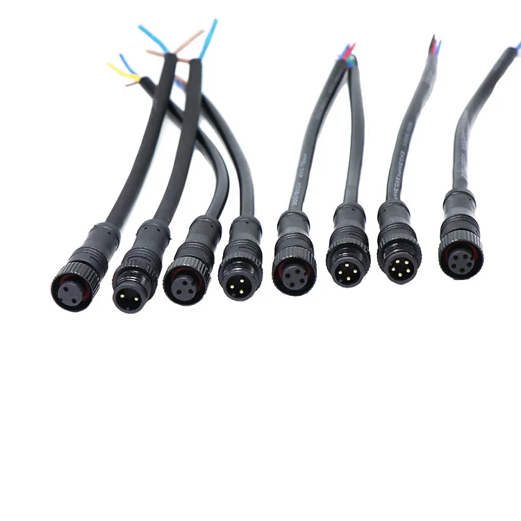 2 Pin Waterproof Black Extention Wire Connector For Outdoor LED Light 