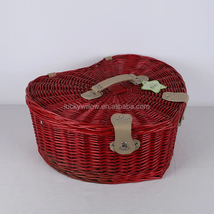 Heart Shape Picnic Basket Wicker For Valentine's Day Buy Willow