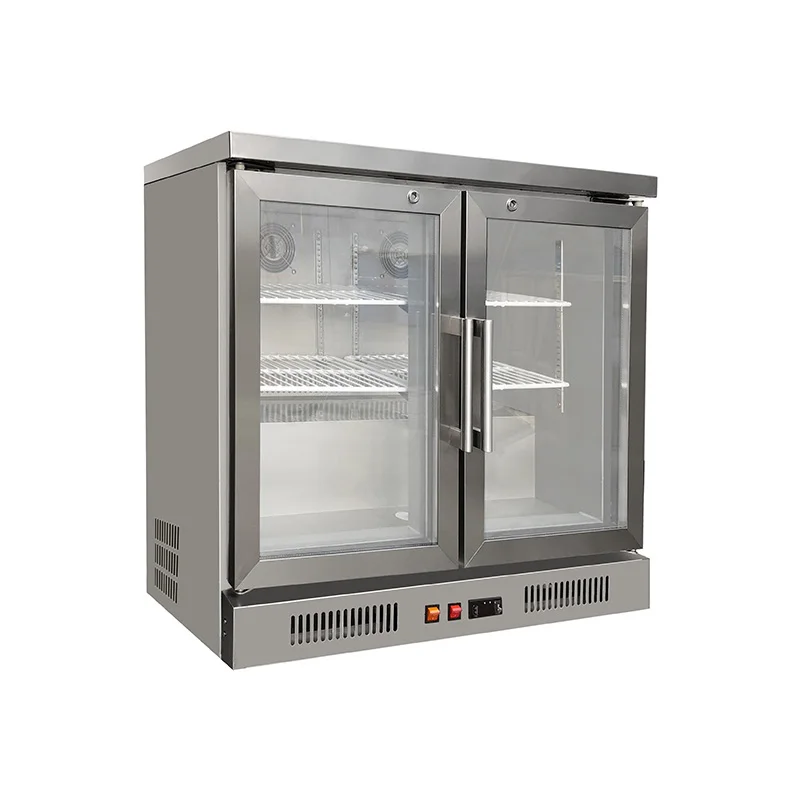 Restaurant Beer Cooler Upright Glass Door Freezer Display Cabinet