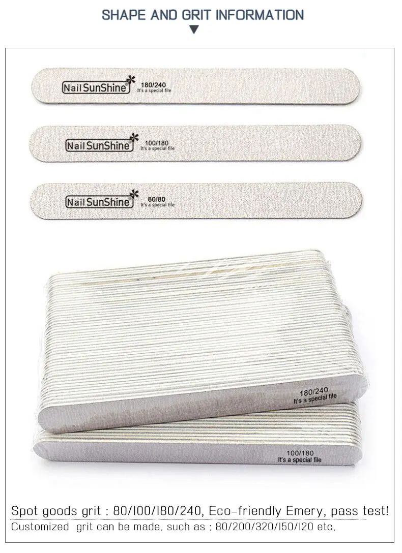 Wood Sanding Nail Files Straight Disposable Emery Board Abrasive Nail