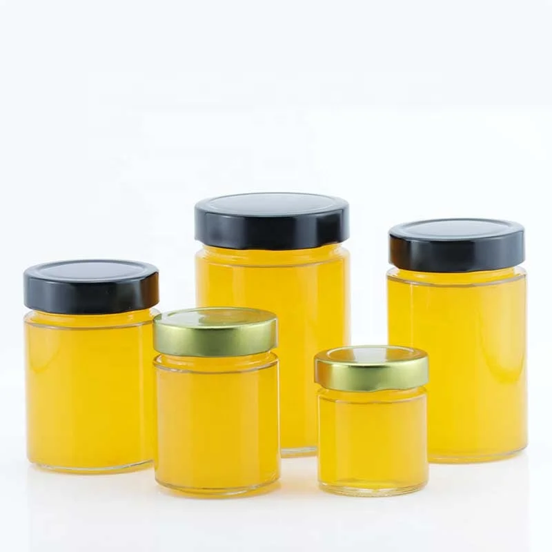 

Wholesale 200ml 500ml Clear Jam honey jars round glass storage jar, Transparent