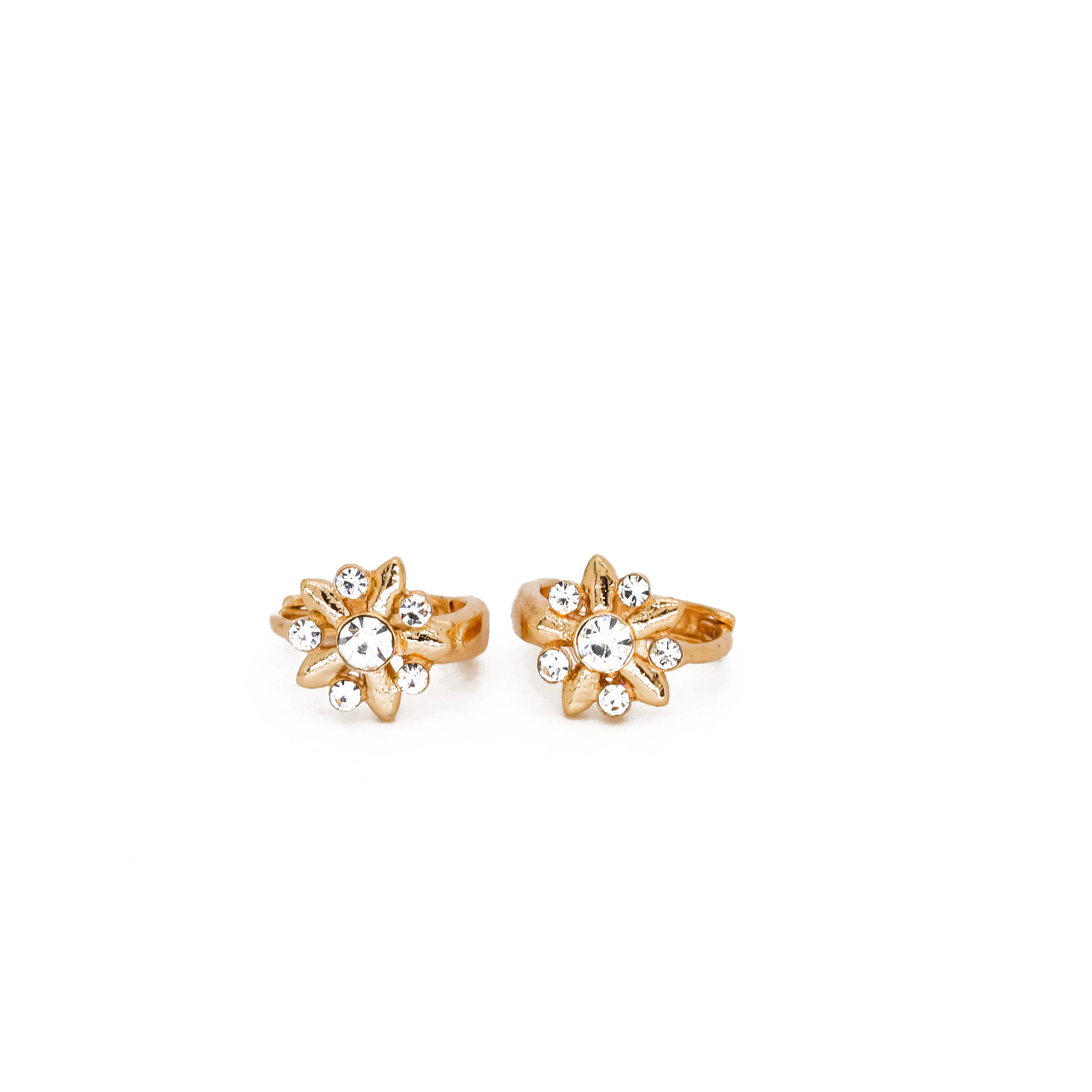 

Guaranteed quality christmas earring snowflake gold color diamond ear rings clip earrings for women