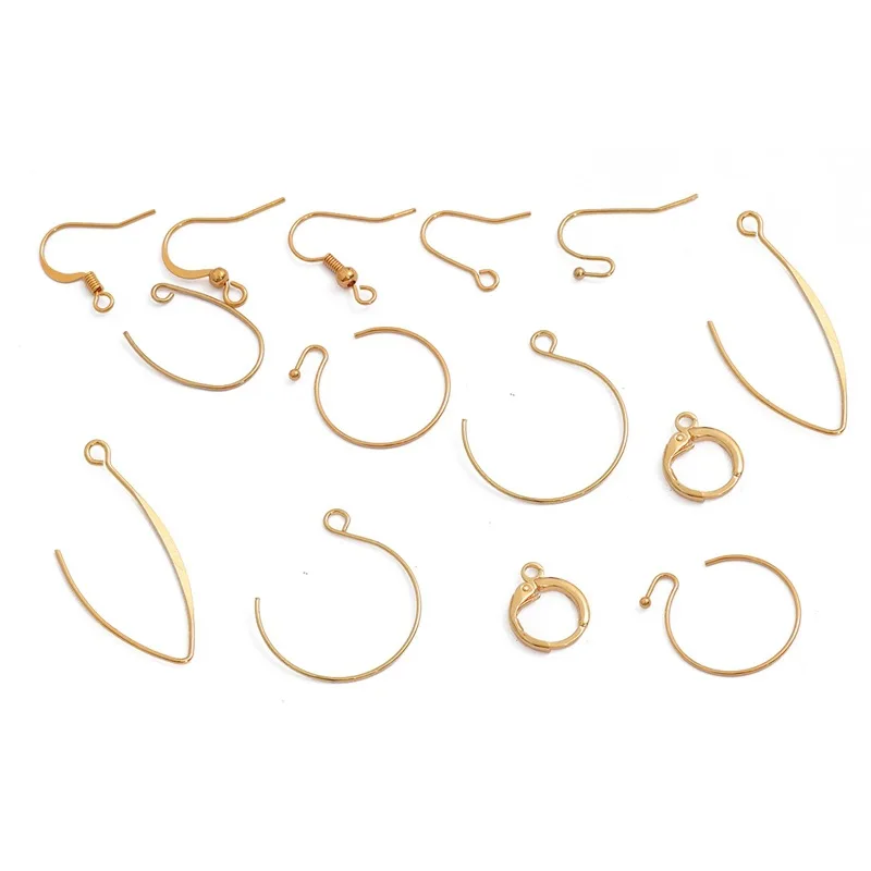 

18K gold-plated real gold color-preserving earrings hook accessories handmade diy homemade earring hooks, Picture