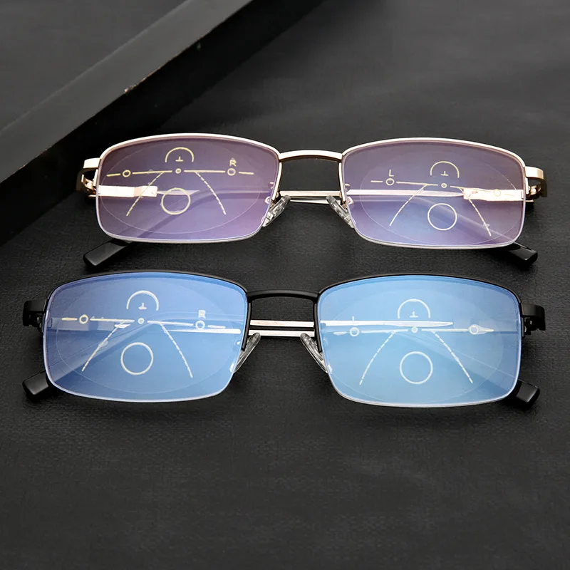 

SKYWAY Multifunction Memory Titanium Blue Light Blocking Anti Fog Photochromic Bifocal Reading Glasses