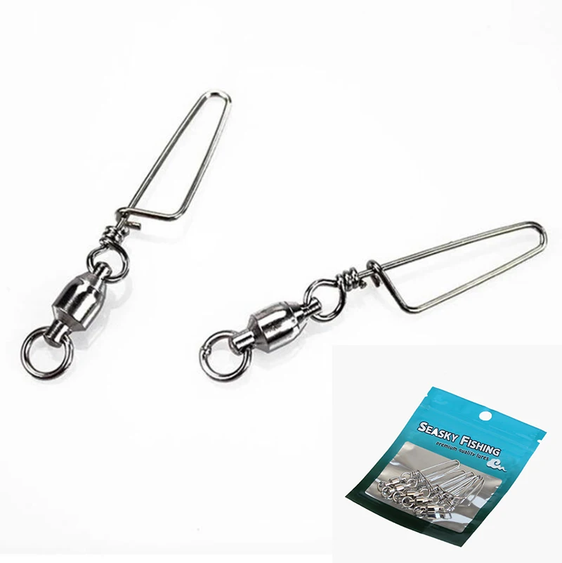 

5pcs/bag Curved Pin Saltwater Swivel Fishing Gear Fishing Accessories Bearing Swing Swivel, Picture shows