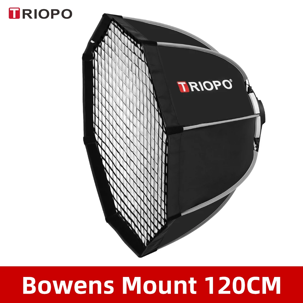 

Triopo K120 120cm Photo Portable Bowens Mount Octagon Umbrella Softbox + Honeycomb Grid Outdoor Soft Box for Studio Strobe, Other