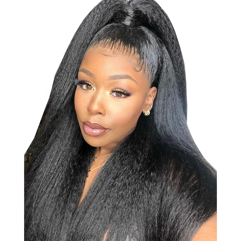 

Factory Directly Wholesale Cheap Real Human Hair Natural Black Lace Frontal Wigs