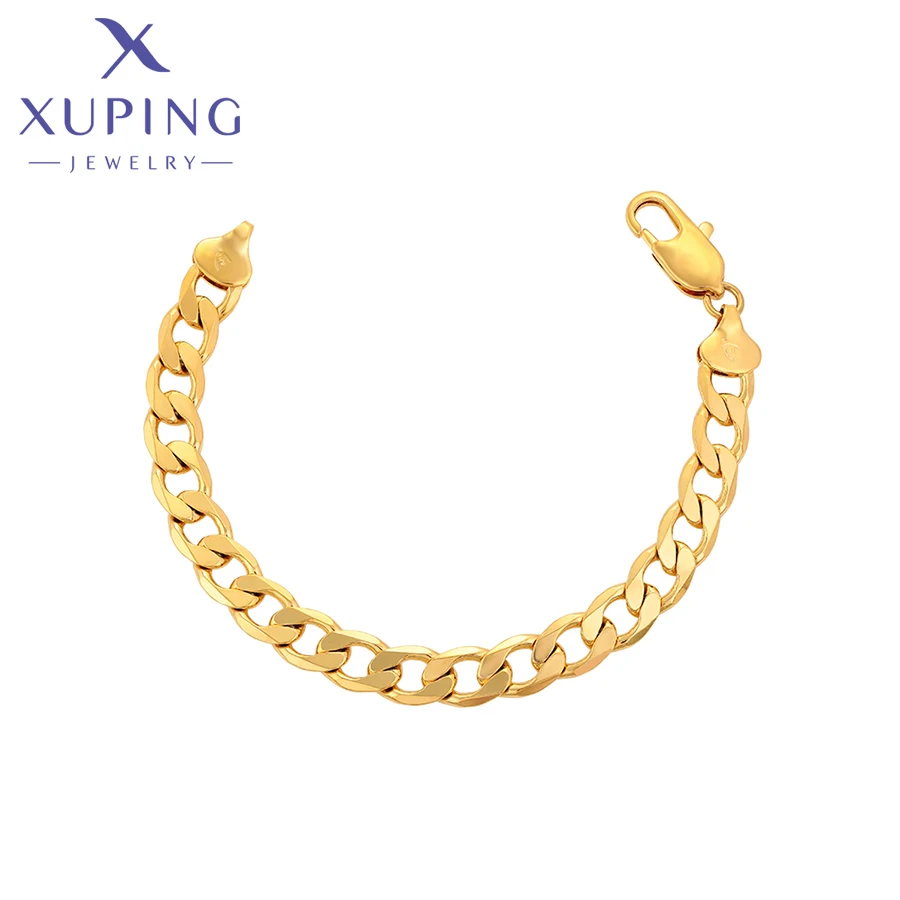 

X000698866 Xuping Jewelry fashion elegant Religion chain simple style 24K gold gift Environmental Copper neutral bracelet