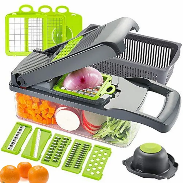

Amz Top Seller Kitchen Accessories 12 in 1 Food Dicer Onion Chopper Mandoline Pickle Slicer Multifunctional Vegetable Cutter