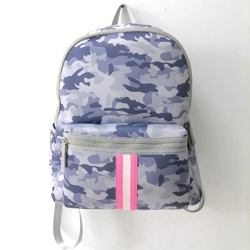 

2020 Fashion Wholesale Ladies Grey Camo Perforated Neoprene Backpack Waterproof and Durable TRAVEL Bag
