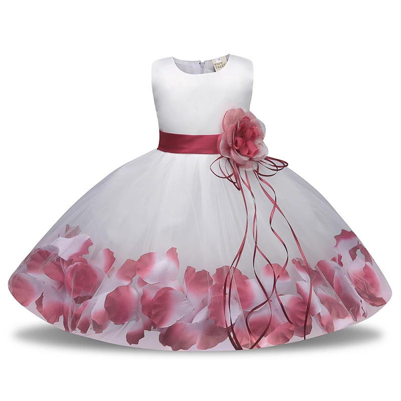 

Design Solid Baby Girls Lace Party Dress With Butterfly Wings, Burgundy dress baby party