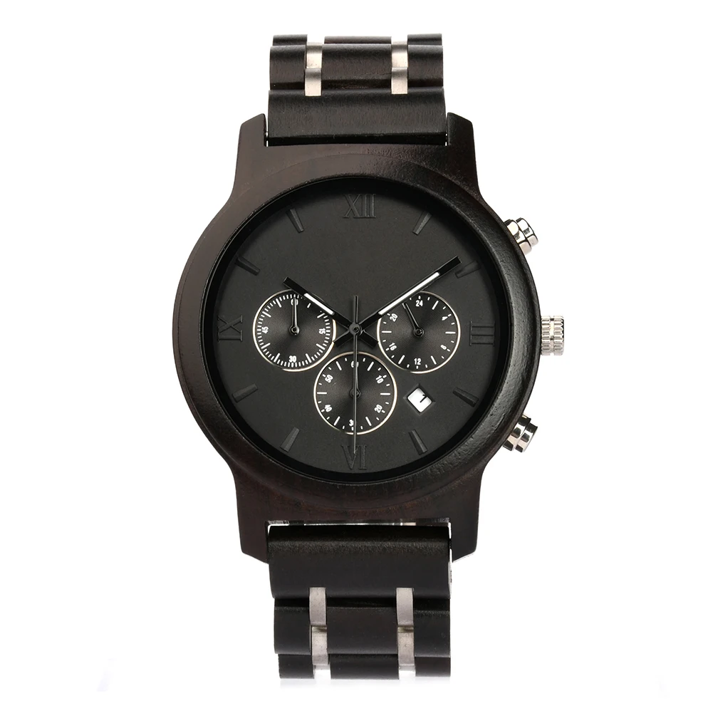 

new design steel wood watch for mens good business