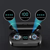 

LED Display TWS F9 Wireless 5.0 Earbuds 3D Stereo Waterproof Sports Noise Canceling Bluetooth Earphone