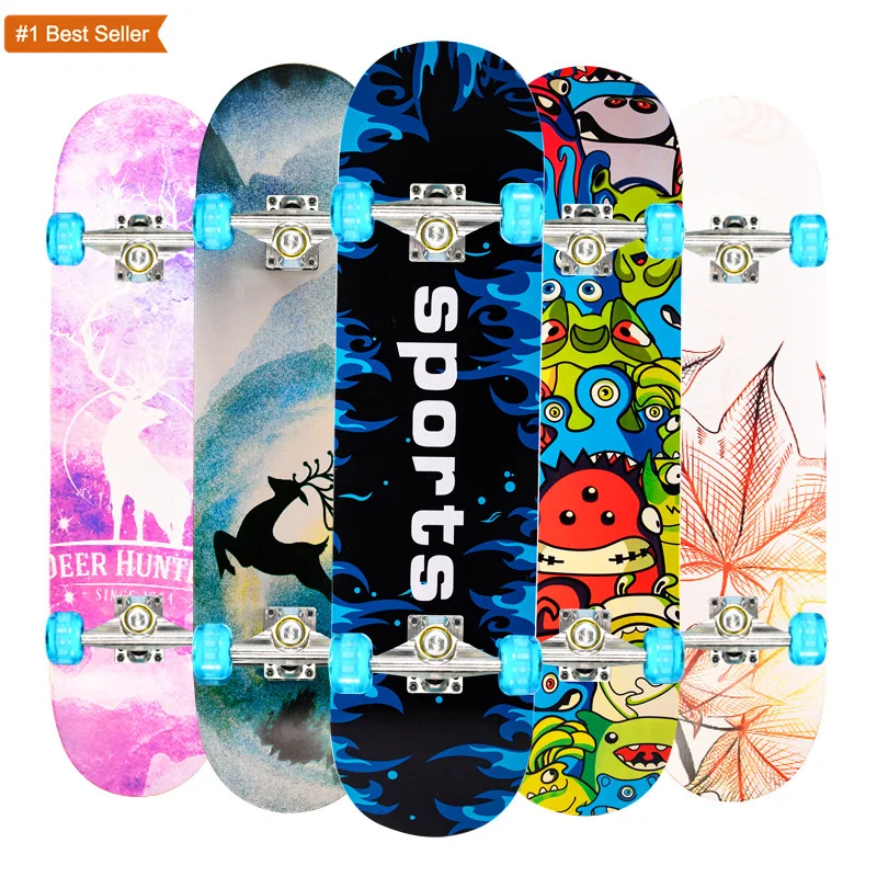 

Istaride Wholesale Teenagers Adult 4 Wheels Led Skateboard Maple Heat Transfer Film Cheap Kids Scateboard