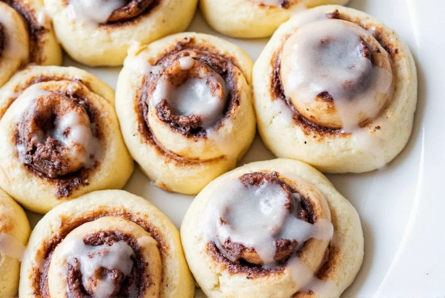 Homemade cinnamon rolls with oreos showing cross-section with cookie pieces