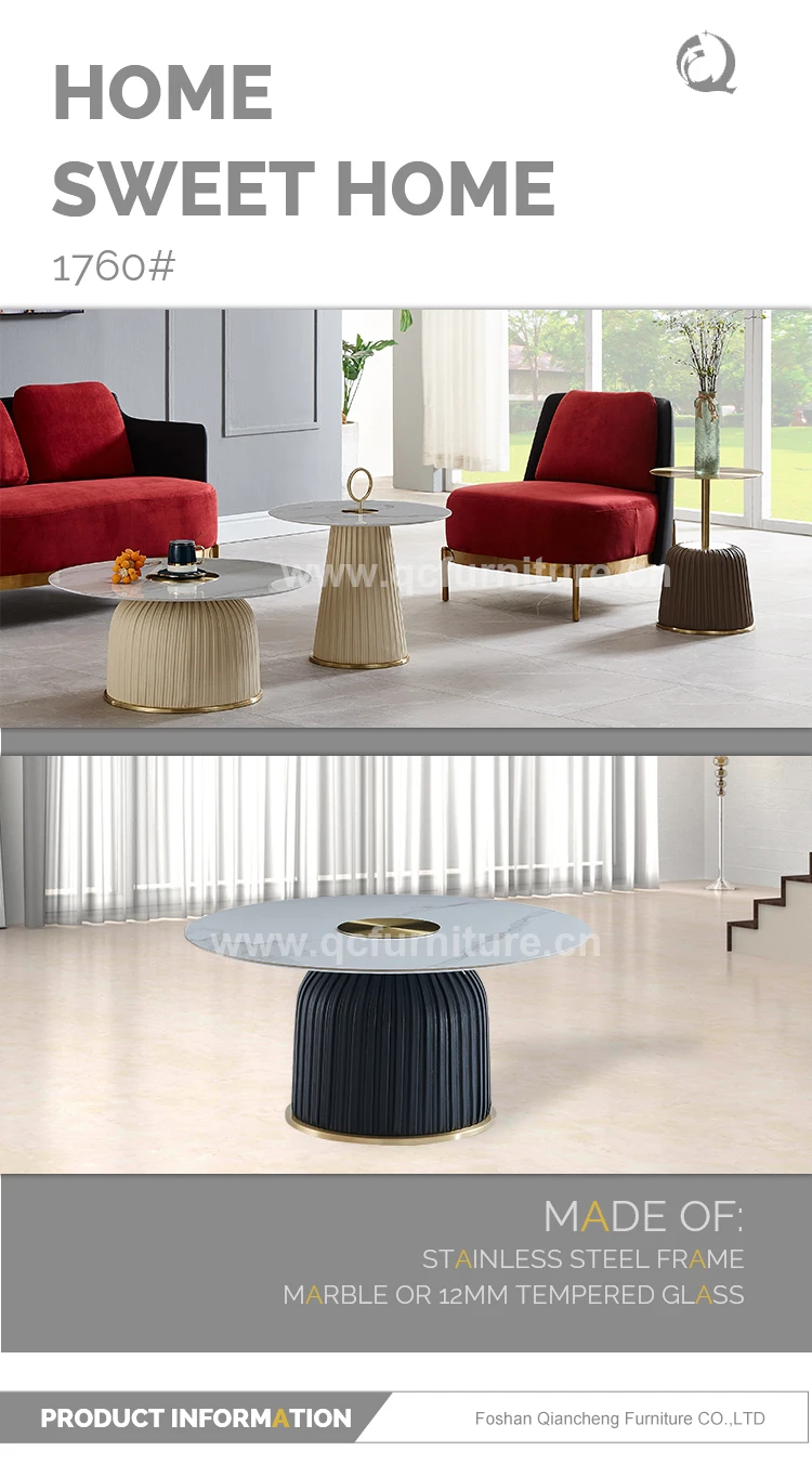 Luxury Golden Stainless Steel Top With Round Base Coffee Table Buy