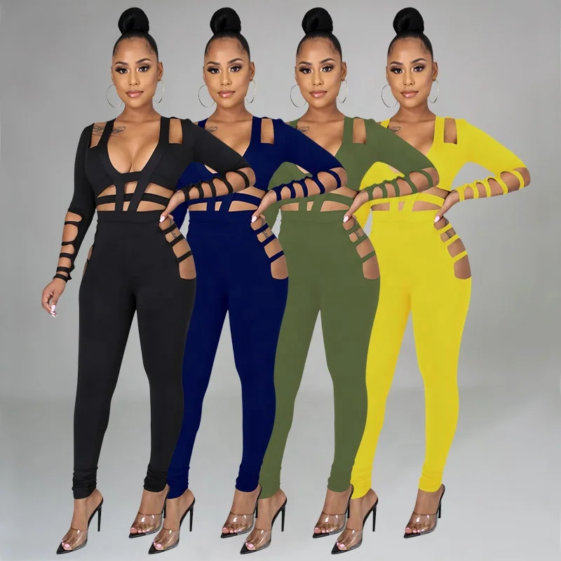 

ASSUN 2021 spring sexy bodycon jumpsuit women rompers womens jumpsuit, Picture