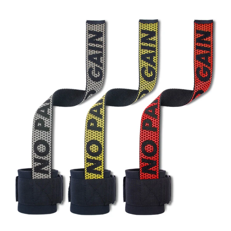 

Wrist Straps for Weightlifting Bodybuilding Strength Training Powerlifting, Grey, yellow, red