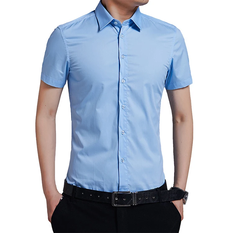 

Best Sales Cheap 2021 Summer Casual Formal Plain Solid Short Sleeve Plus Size Men's Shirts, Monochromatic