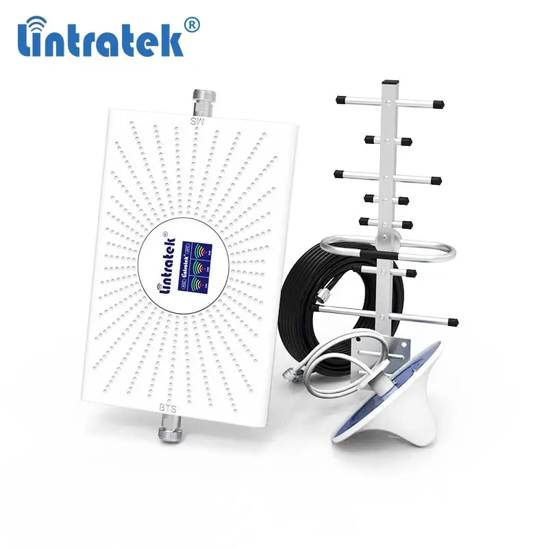 

Lintratek Full Set New 70dB ALC Triband 900/1800/2100mhz 2G/3G/4G/LTE Mobile Signal Repeater Network Booster Amplifier