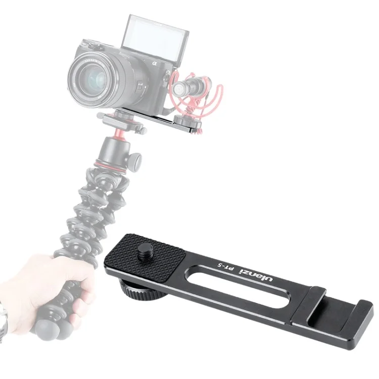 

Ulanzi Vlogging Microphone Mount Stand Extension Bar Plate with 1/4 inch Screw Mount Cold Shoe For Sony A6400