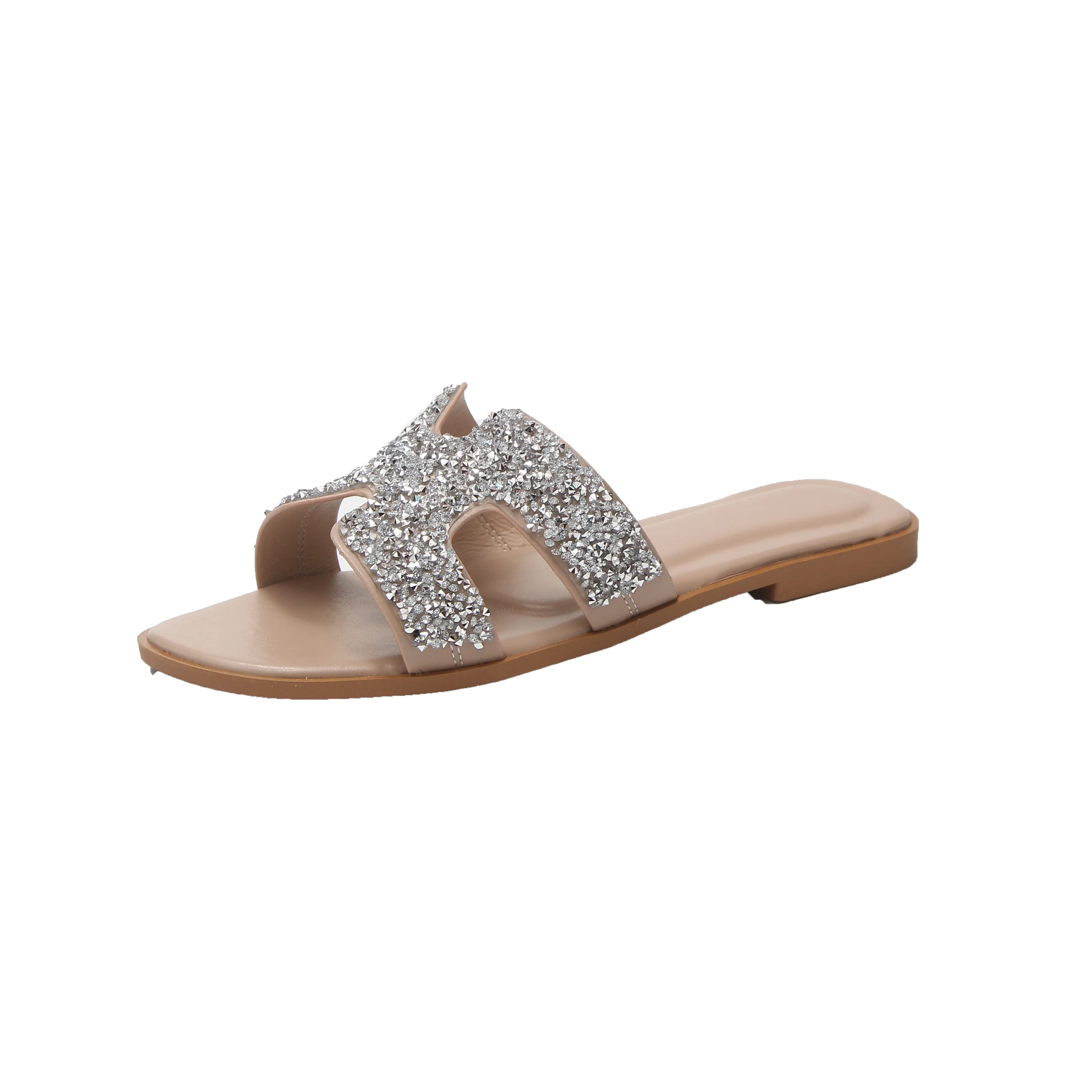 

Famous Brand Designer Slippers Slides Fashion Hermez Slipper Bling Bling Rhinestone Female Summer Slippers for Women and Ladies, White, black, orange, light yellow, blue, green