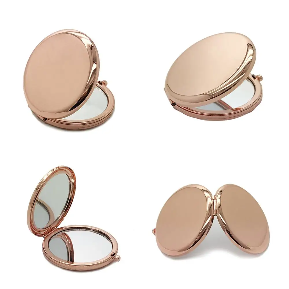 

Hot sale stainless steel makeup mirror custom double-sided folding mirror compact mirror, Gold,rose gold,silver