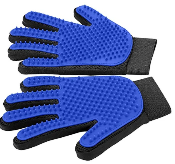 

Custom Silicone Pet Hair Remover Cleaning Gloves Rubber Five Fingers Pet Grooming