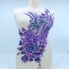 black lace applique rhinestone 3D flower dress DIY garment decoration accessories