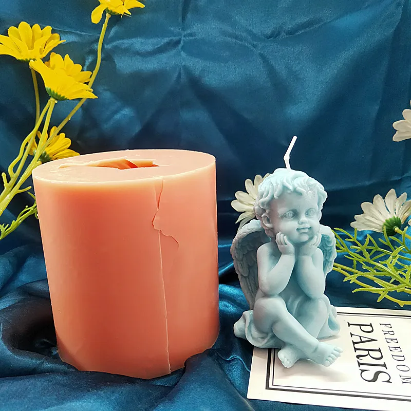 

B-1056 3D angel candle mould silicone mold DIY Handmade aromatherapy candle