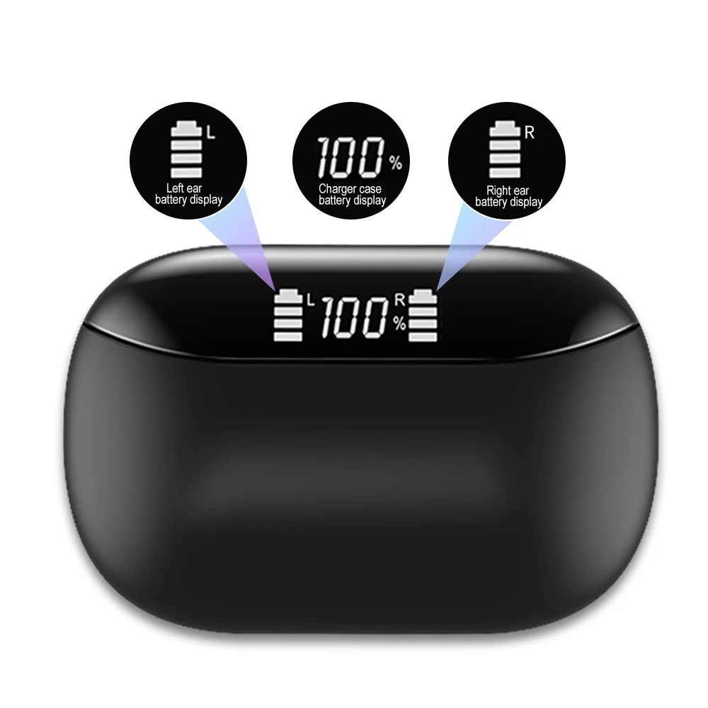 

tws-x9 uv sterilized earbuds wireless waterproof V5.0 invisible earphone digital display function