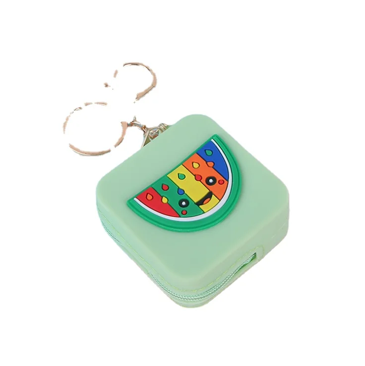 

Free shipping promotional Creative cartoon silicone wallet mini holding bag headphone bag coin bag small gift key chain