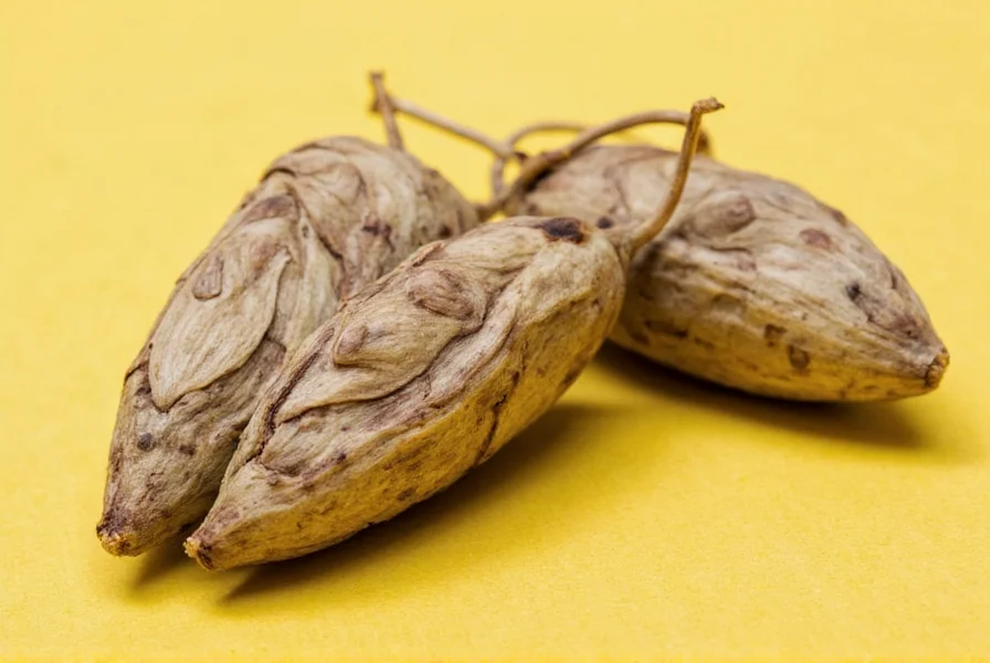Comparison of small, medium, and large cardamom pods arranged in order