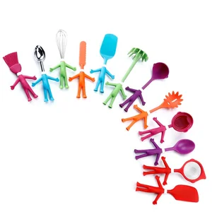 Image of Novelty Small 12 Pcs Kids Colorful Human Shape Nylon Kitchen Cooking Utensil Set