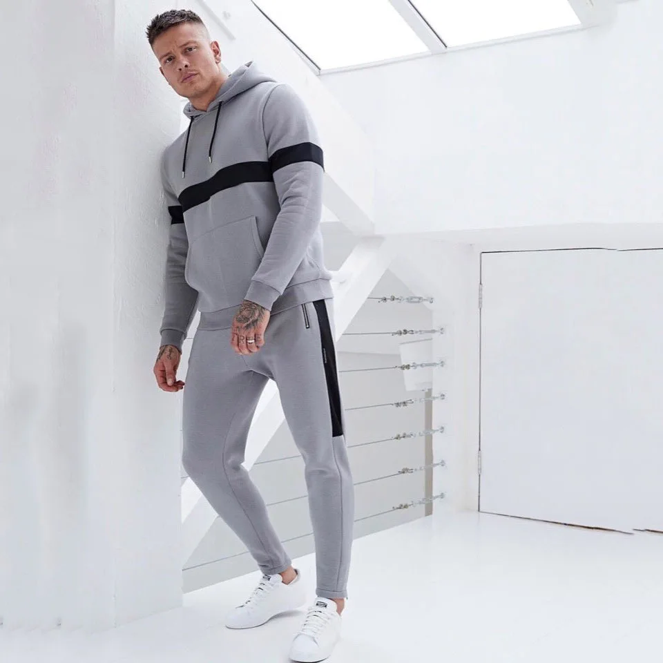 

Wholesale Winter Custom Logo Solid Color Blank sweatsuit Sets Jogging Suits Tracksuits For Men