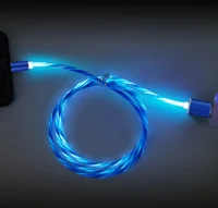 

quick charging high speed data transfer Led flowing usb data cable for type c android phone visible luminous usb data cable