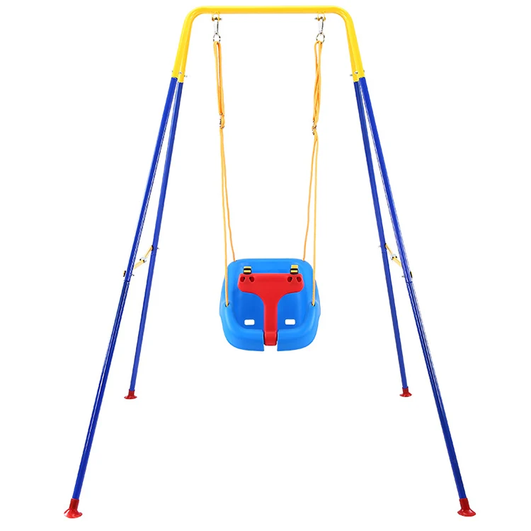 

Toy children patio swing chair household horizontal bar infant swing outdoor garden hanging chair baby cradle swing seat, Blue/steel