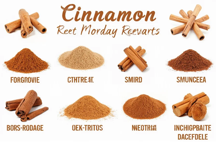 Various cinnamon products showing different forms and concentrations