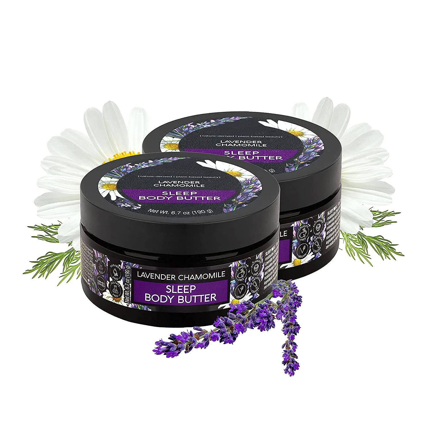 

Lavender Chamomile Sleep Body Butter Moisturizer Jojoba Oil Body Lotion, White