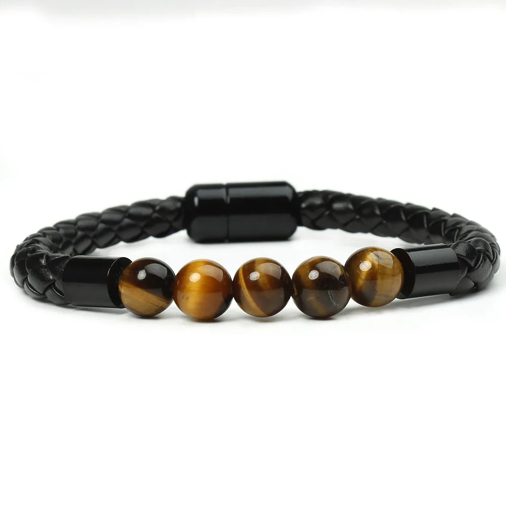

Fashion stone genuine leather bracelet Wholesale NS803165