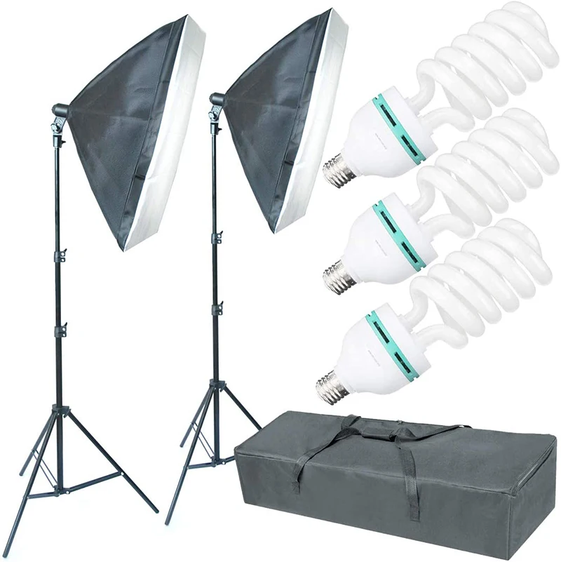 

3 X 135W 5500K Light Bulbs Softbox Continuous Lighting Kit Photography Studio Photo Equipment for Filming Product