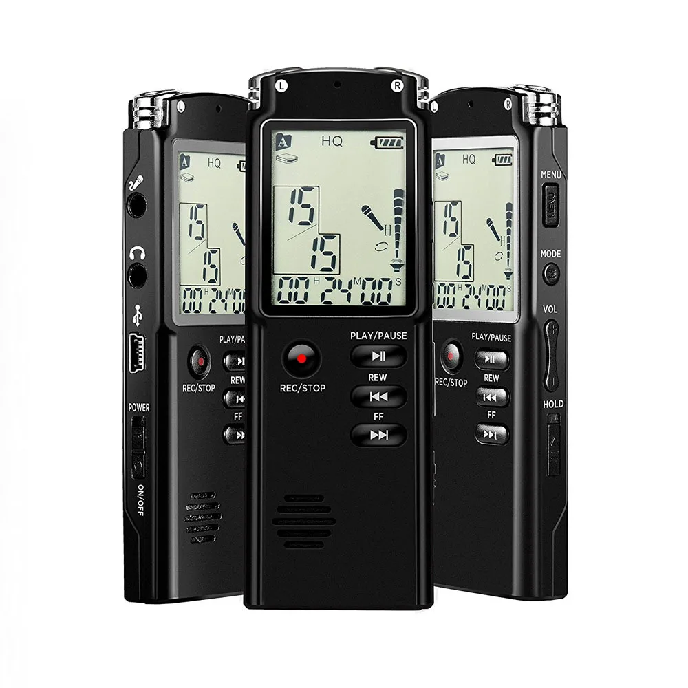 

T60 Original Voice Activated Voice Recorder Professional 96 Hours Dictaphone Digital Audio Voice Recorder With WAV,MP3 Player, Balck