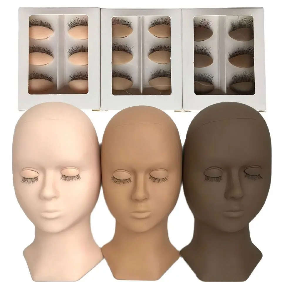 

Training Lash Mannequin Head With Eyelid Kit Professional Practice Eyelash Extension Training Head, 3 colors