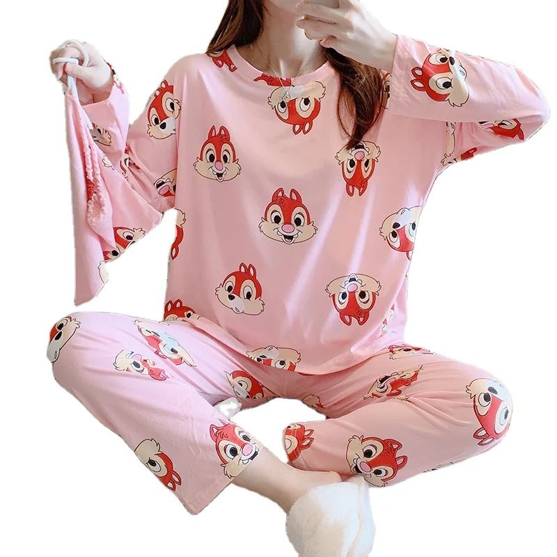 

Wholesale Long Sleeve Sleepwear Night Suits Piyama Lucu Daster Wanita Baju Tidur Korean Cute Pyjama Ladies Pajama For Women, As picture show